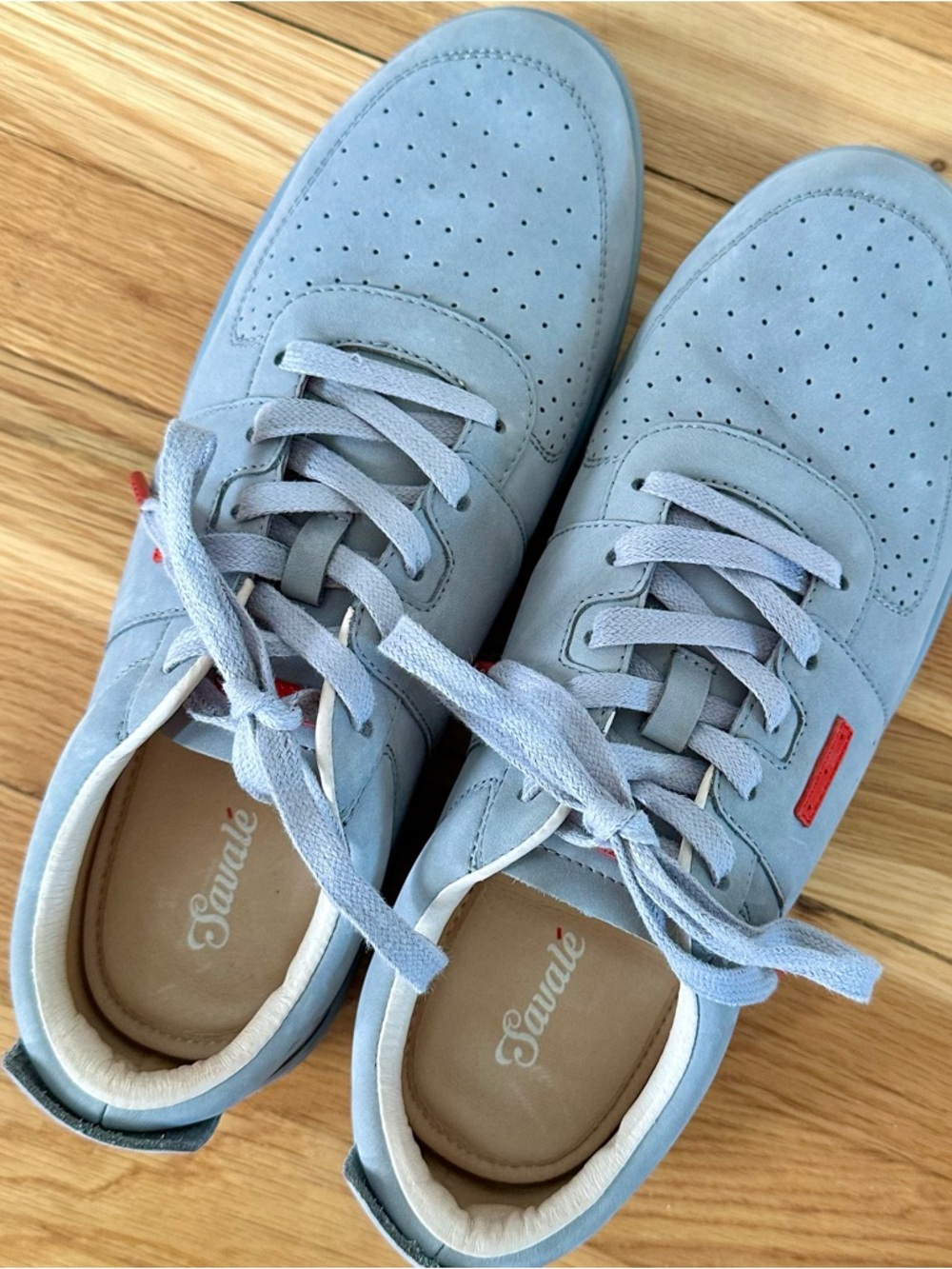 Savale Men's Casual Light Gray Suede Sneakers - Picture 5 of 6
